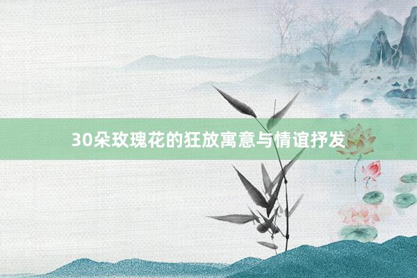 30朵玫瑰花的狂放寓意与情谊抒发